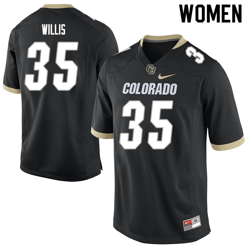 Women #35 Mac Willis Colorado Buffaloes College Football Jerseys Sale-Black